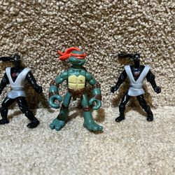 TMNT Mini Mutants 3”  figure Teenage Mutant Ninja lot of 3 Foote soldier Raphael