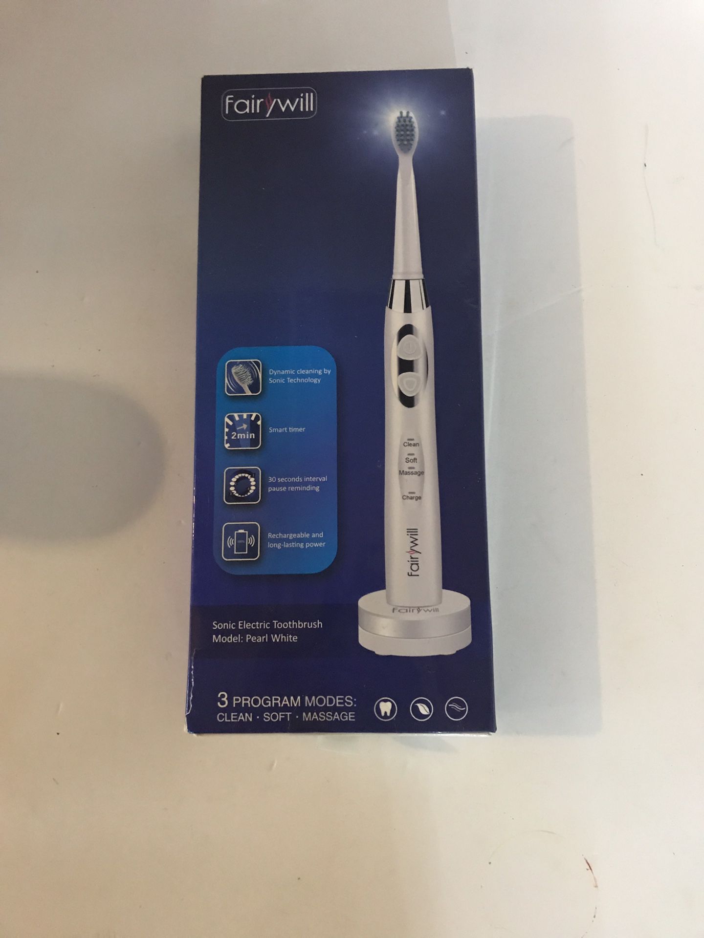 Fairy will electric toothbrush new white