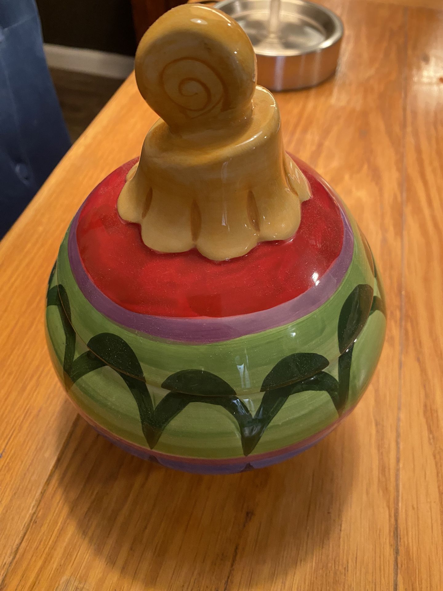 Decorative Multi-colored Ceramic Jar