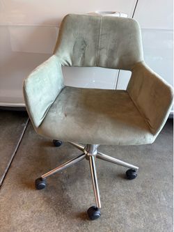 Mid Back Velvet Upholstered Vanity Desk Chairs with Rolling Wheels