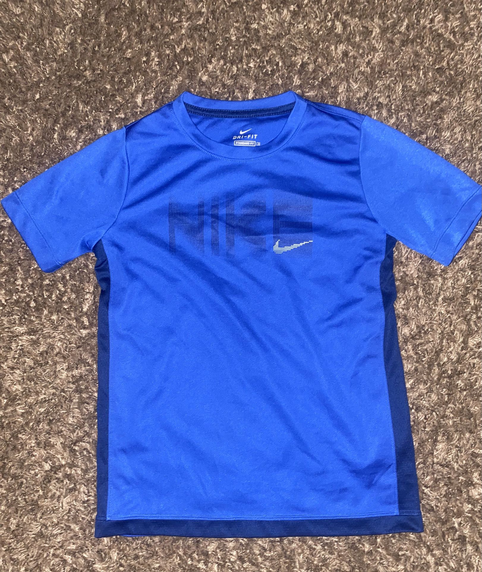 Nike Kids' Navy Blue Dri-Fit T-Shirt Swoosh