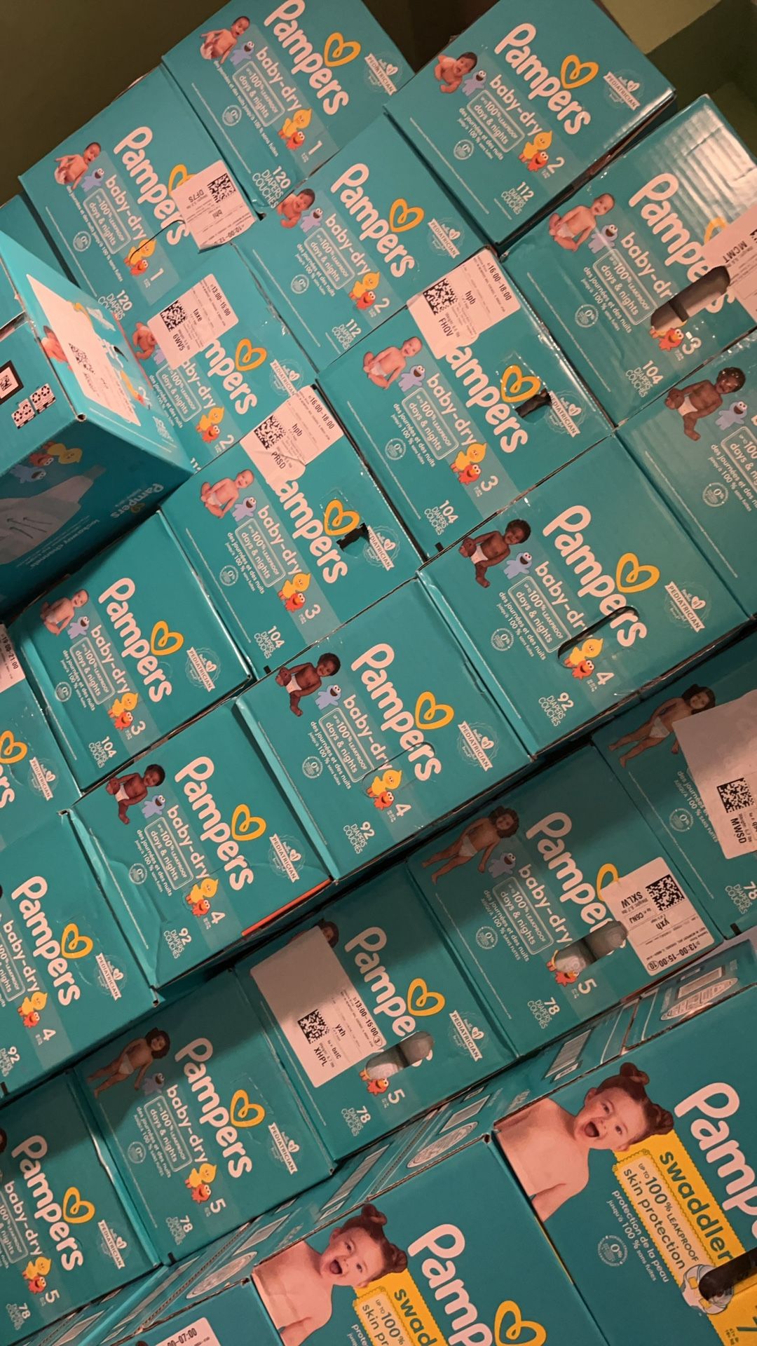 Pampers Size 1-6 BRAND NEW BOXES