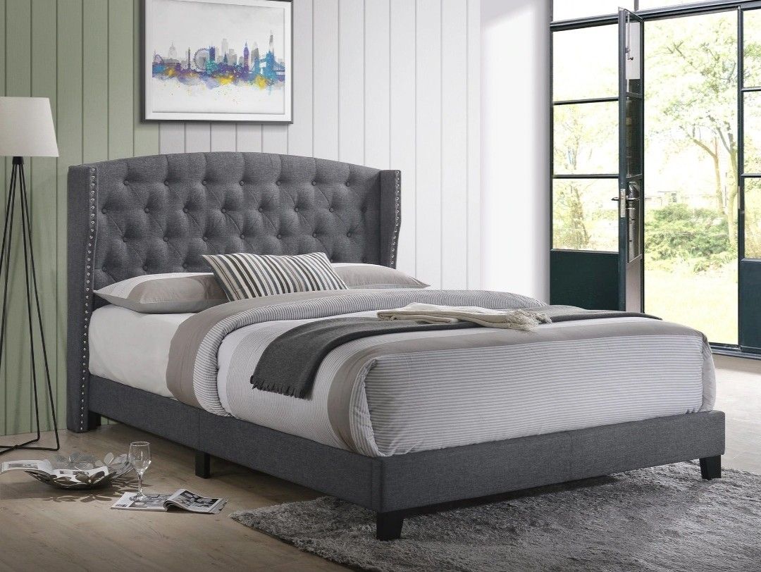 Rosemary Gray King Platform Bed