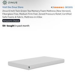 (2) Memory Foam Twin Size Mattresses $95