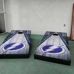 1x4 Frame, 3/4" Plywood, Tampa Bay Wrap, Painted Black, Hand Made To Regulation Size.  Instagram-"countrywoodbackyard". First$200, Cash, No Hold/Trade