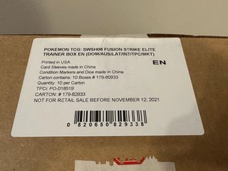 Pokemon Fusion Strike Elite Trainer Box Case