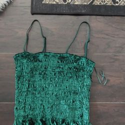 Green  Velvet Tank