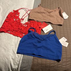 (3) Brand New Bralettes With Tags