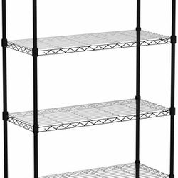 4-Shelf Shelving Unit with Shelf Liners Set of 4, Adjustable, Metal Wire Shelves, 150lbs Loading Capacity Per Shelf, Shelving Units and Storage