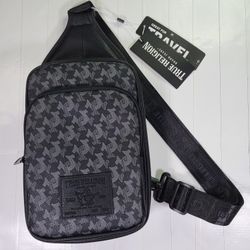 True Religion Black Gray Sling Bag With Tags