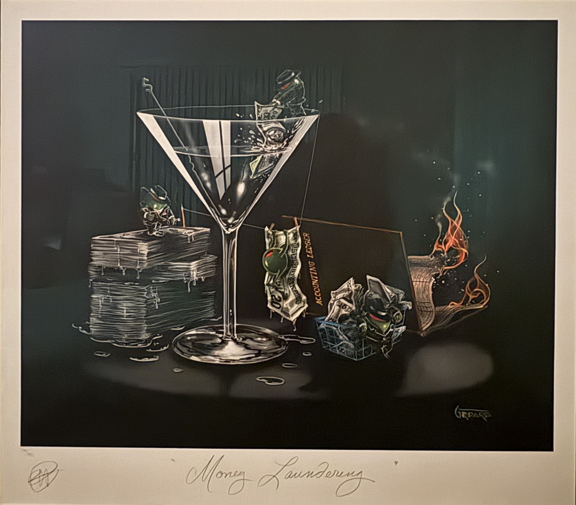 Michael Godard “Money Laundering” – Signed Giclée, Framed Limited Edition Art