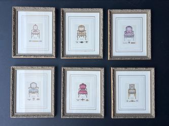 Set of 6 - Framed Collection. 10 1/2 x 12 3/4
