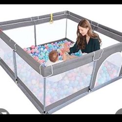 Baby Playpen For Toddler, Large Baby Playard, Indoor & Outdoor Kids Activity Center With Anti-Slip Base, Sturdy Safety Play Yard With Soft Breathable 