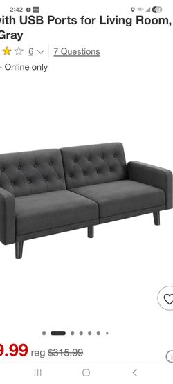 Yaheetech 63" convetsbke couch small futon sofa bed