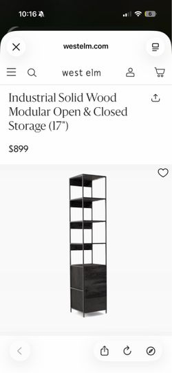 West elm open bookshelf in black