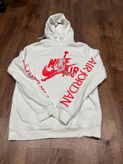 Jordan white hoodie with red accents Size