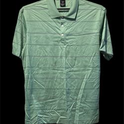 Nike (N) Men’s Golf Polo Shirt Sz XL Green Blue Striped Short Sleeve Club EUC