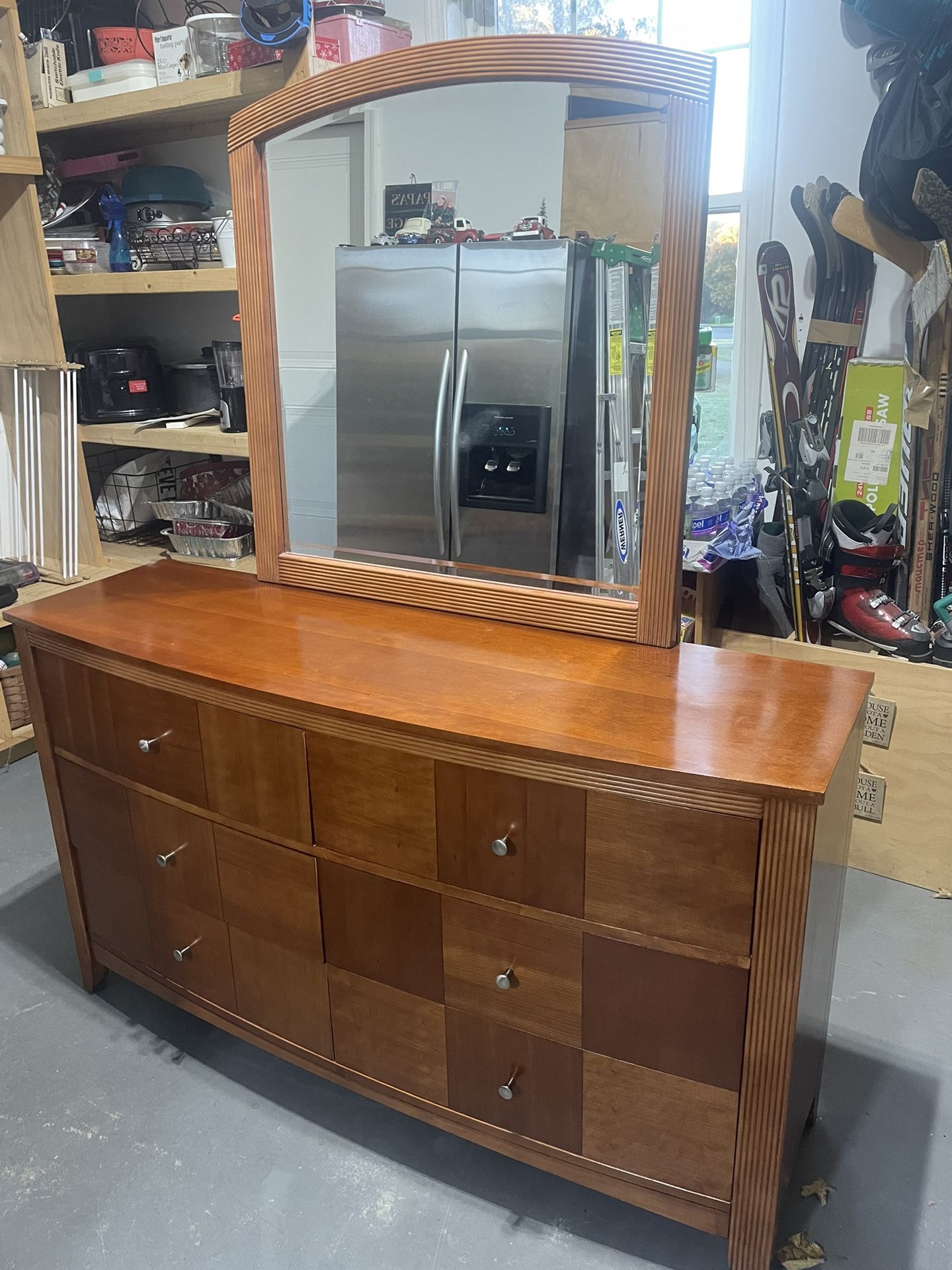Dresser. Night Stand Mirror And Armoire. Great Quality $295