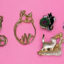 Cat Lovers Vintage Brooches  LOT 6 