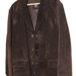 VTG Mens Size XL GAP Brown Suede Leather Jacket 2003