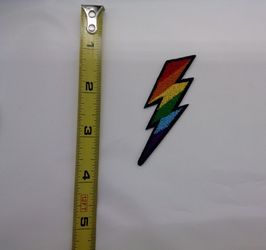 LGBT Lightning Bolt Rainbow Embroidered Iron On Patch