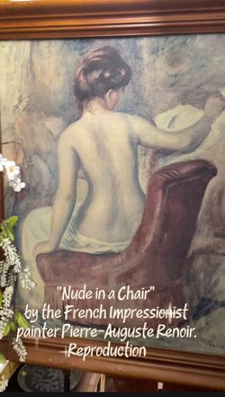Framed Nude Figure Oil Painting