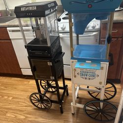 Popcorn machine and snow cone machine