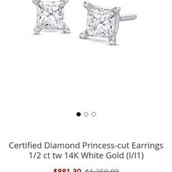 Diamond Earrings 14k White Gold