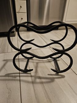 Vintage Wrought Iron Scrolling Wine Rack