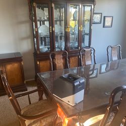 Dinning table with china