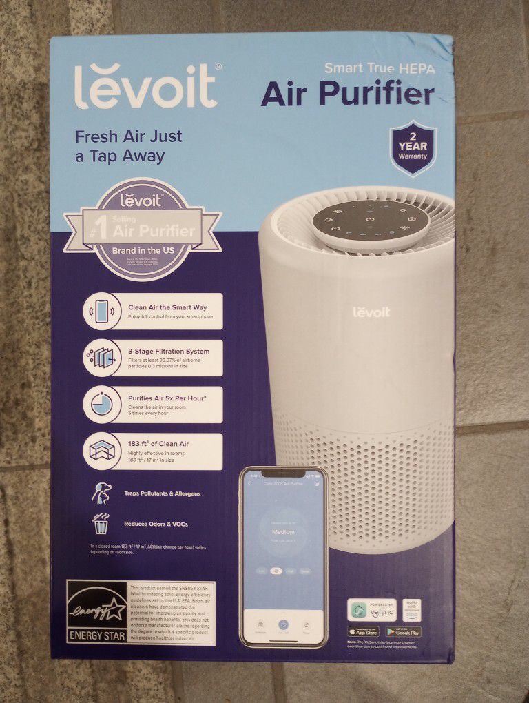 Levoit 3 Stage H13 True HEPA Air Purifier CORE 200S Series SMART APP Enabled