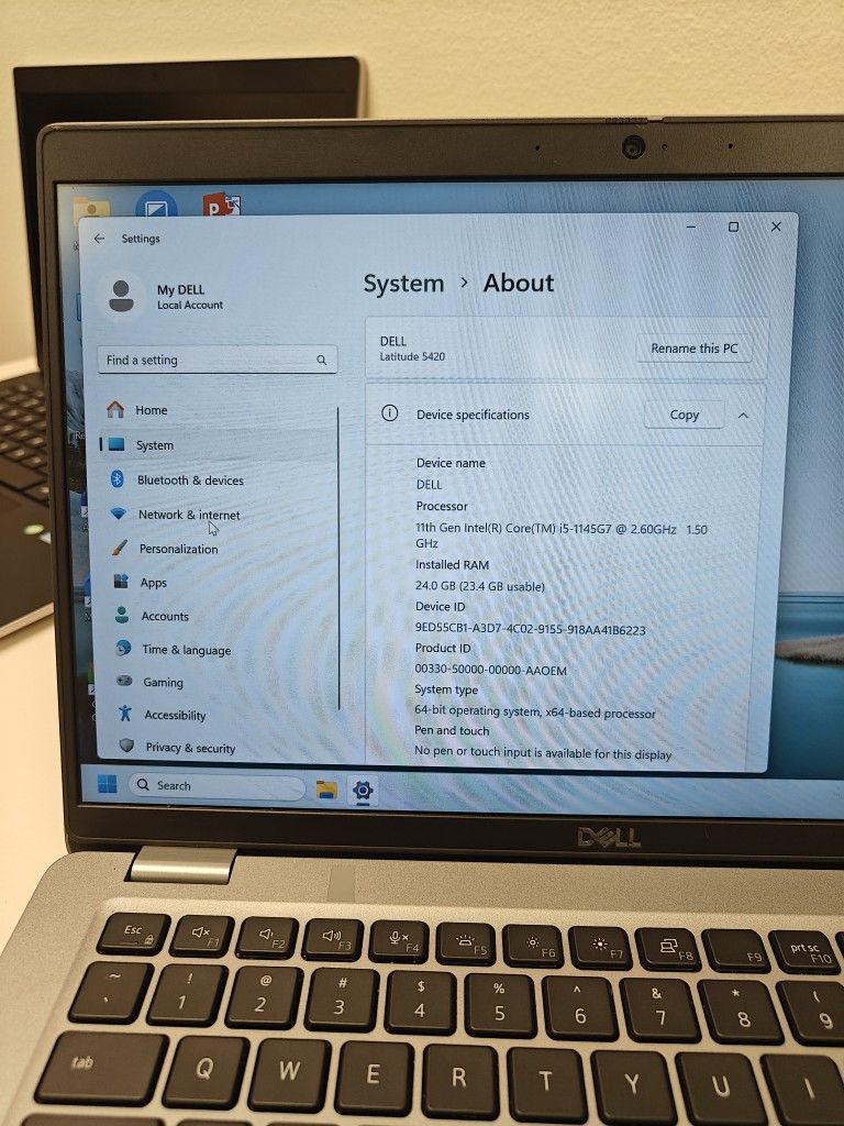 Dell Latitude 5420 11th Gen I5 3.0 MHz
24gb RAM 512gb SSD good battery