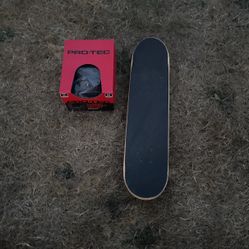 Skateboard And Helmet