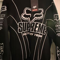 Supreme x Fox Zip Up Hooded Sweatshirt Black Size M Brand New In Hand Ships Now