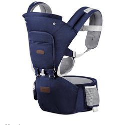 Portabebés para recién nacidos a niños pequeños con asiento de cadera 6 en 1 ergonómico para todas las posiciones, portabebés suave con capucha para t