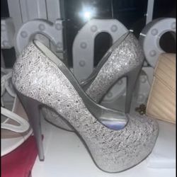 Paprika Stilettos Pumps Sparkle Glitter Holographic - Size 7