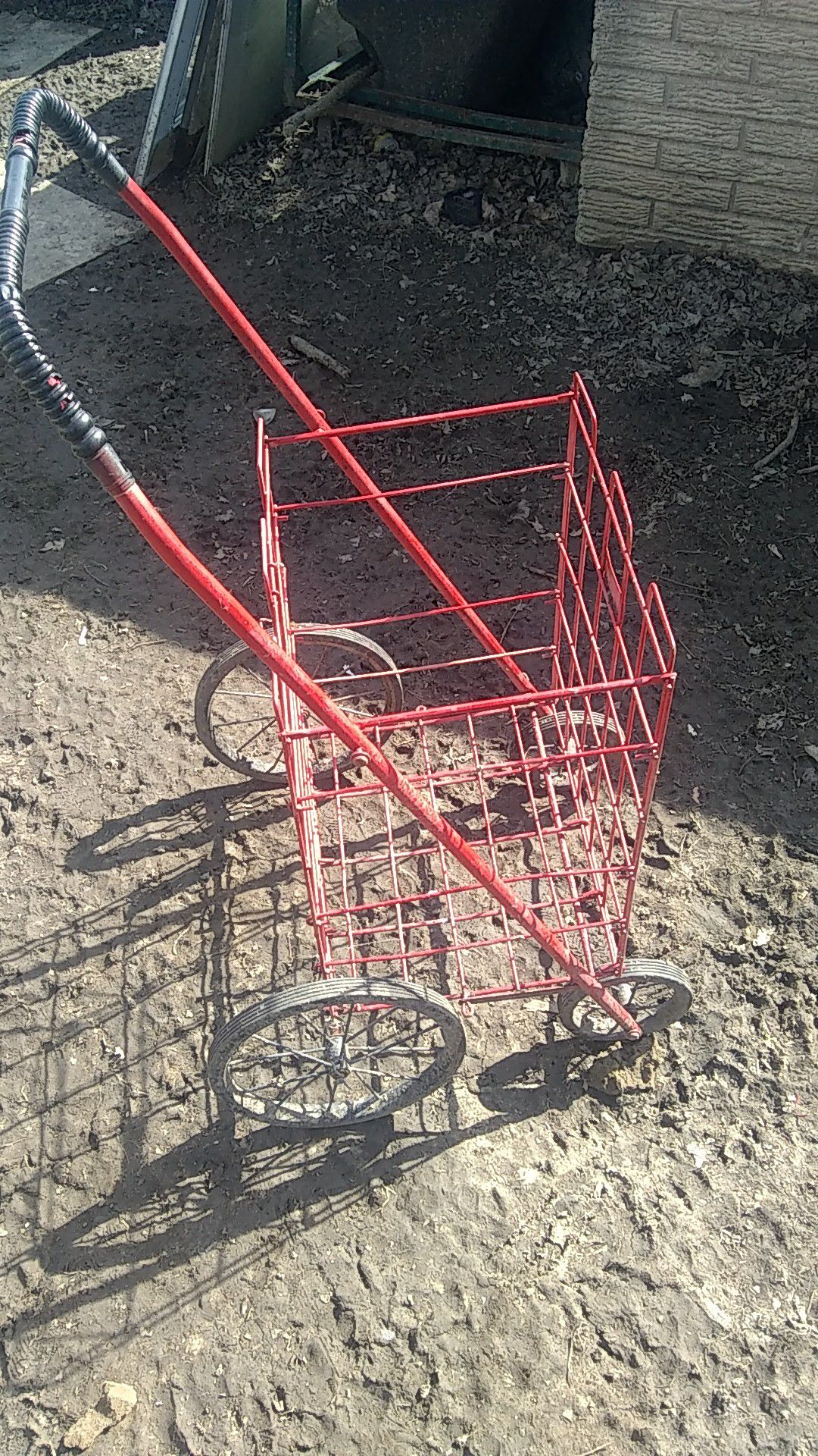 Shopping cart, senior citizen approved,folds up. Included canvas shopping bag, It'll ship.
