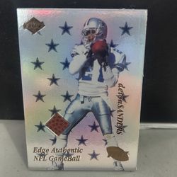 1999 Deion Sanders Collectors Edge Fury Game Ball Card🔥