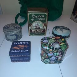 Vtg Collectible Tins. Set Of 5. Various Advertisers And Condition.