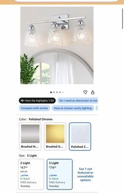 3-Light Polished Chrome Vanity Light Fixture