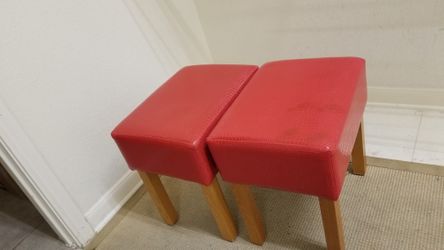 Pair of Red Stools/Bench