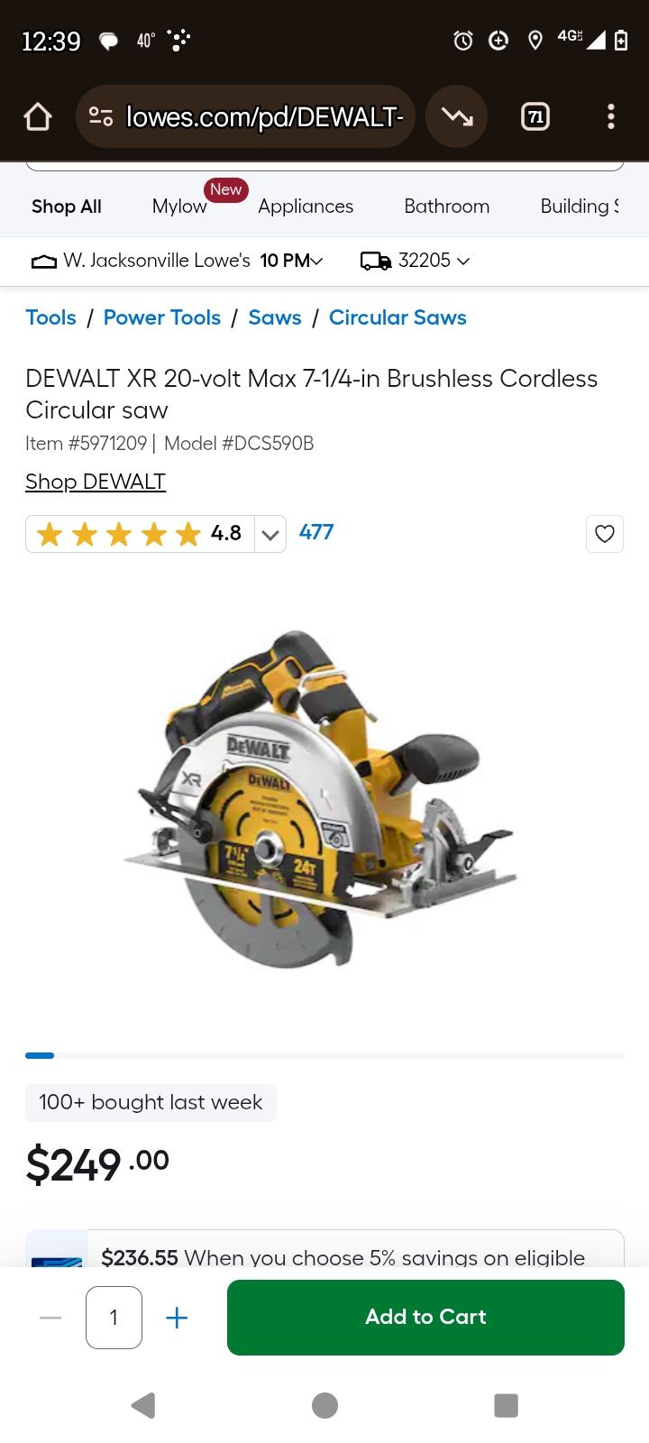 Brand New XR Dewalt 20v Circular Saw