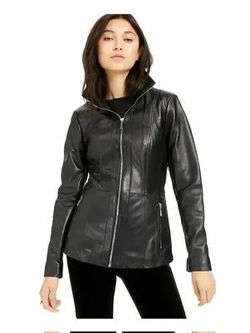 Michael Kors Black Leather Jacket Small & XS