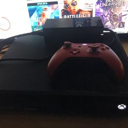Xbox With Controller And Games