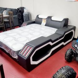 Bedroom Furniture Beds Bed With Bluetooth Speakers ✨️ Mattress Available 