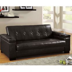 Espresso Brown Futon Sofa 