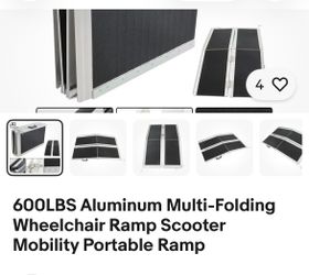 600LBS Aluminum Multi-Folding Wheelchair Ramp Scooter Mobility Portable Ramp