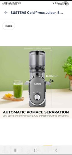 Chute(50oz Capacity), 300W Slow Masticating Juice Extractor