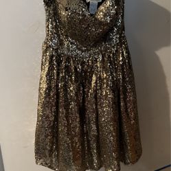 Gold Strapless Dress