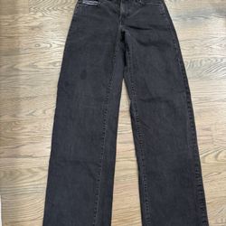 Anthropologie Pilcro Black Straight Leg Denim Jeans Women’s 27 ~ GOOD COND